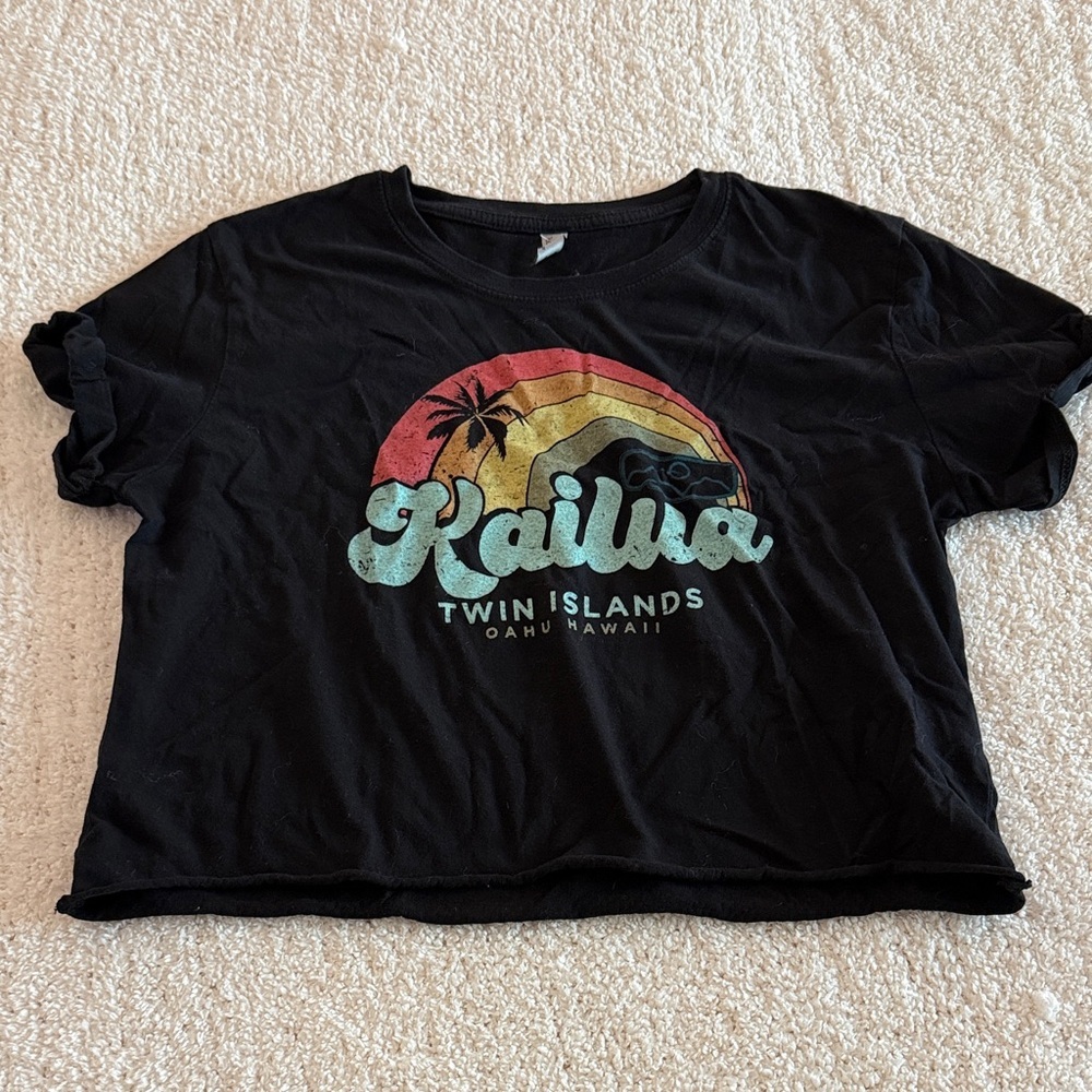 Kailua Twin Islands Black T-Shirt /M